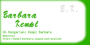 barbara kempl business card